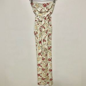 SOLD Kismet - strapless floral maxi sundress with pockets. SM